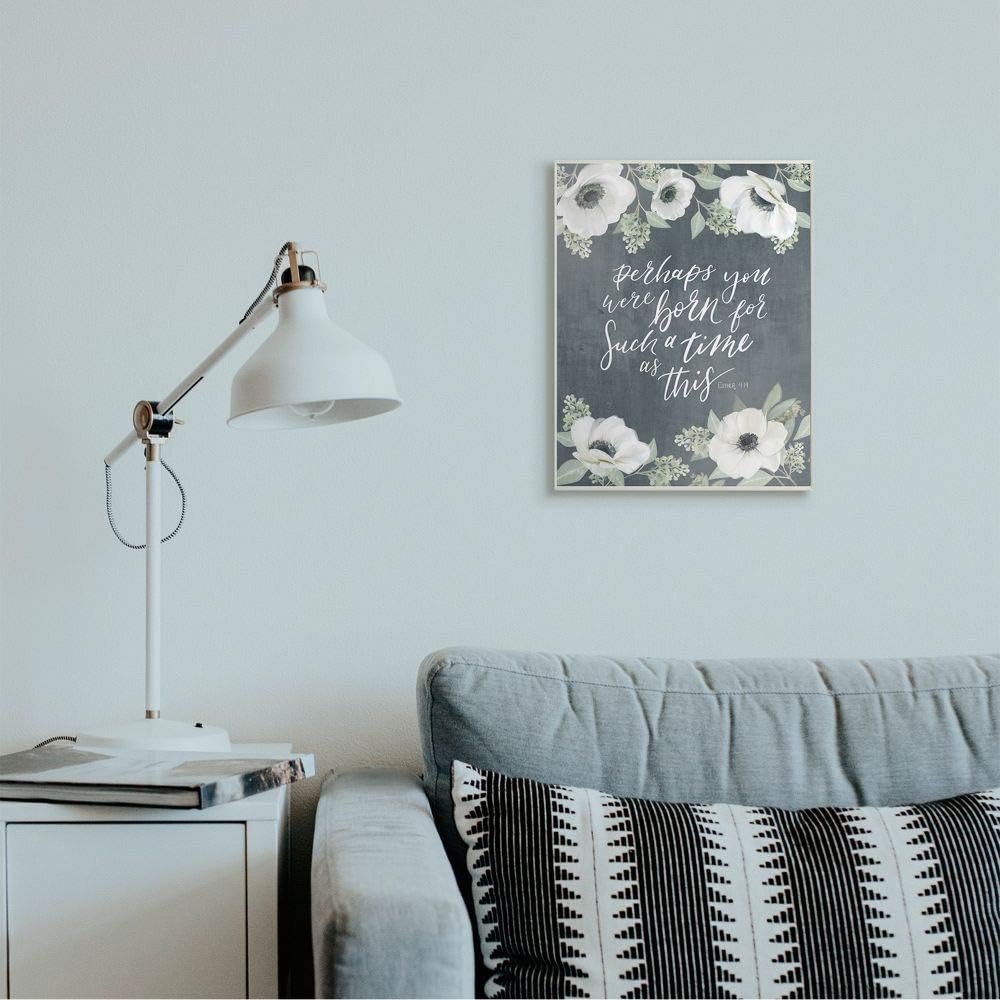 Stupell Industries Nacido para un momento como este proverbio floral espiritual, diseñado por House Fenway Art, 13 x 19, placa de pared