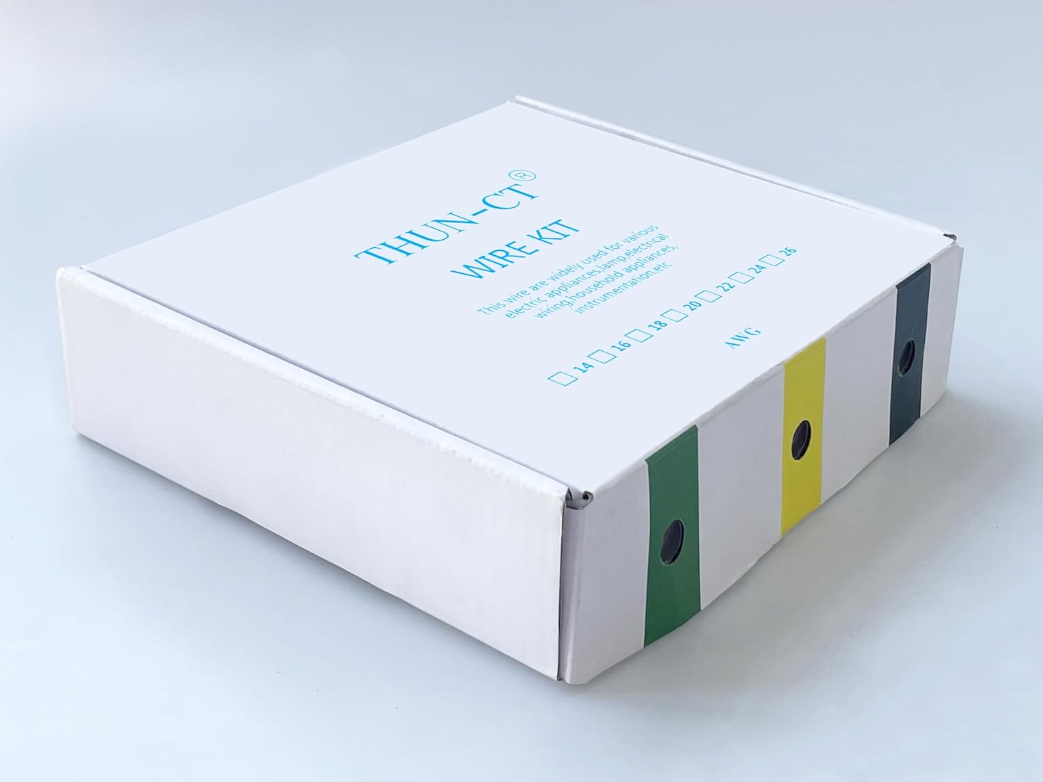Cable eléctrico de silicona 18 AWG, kit de cable eléctrico THUN-CT de 6 colores (17 pies cada uno), cable de cobre estañado, kit de cables de