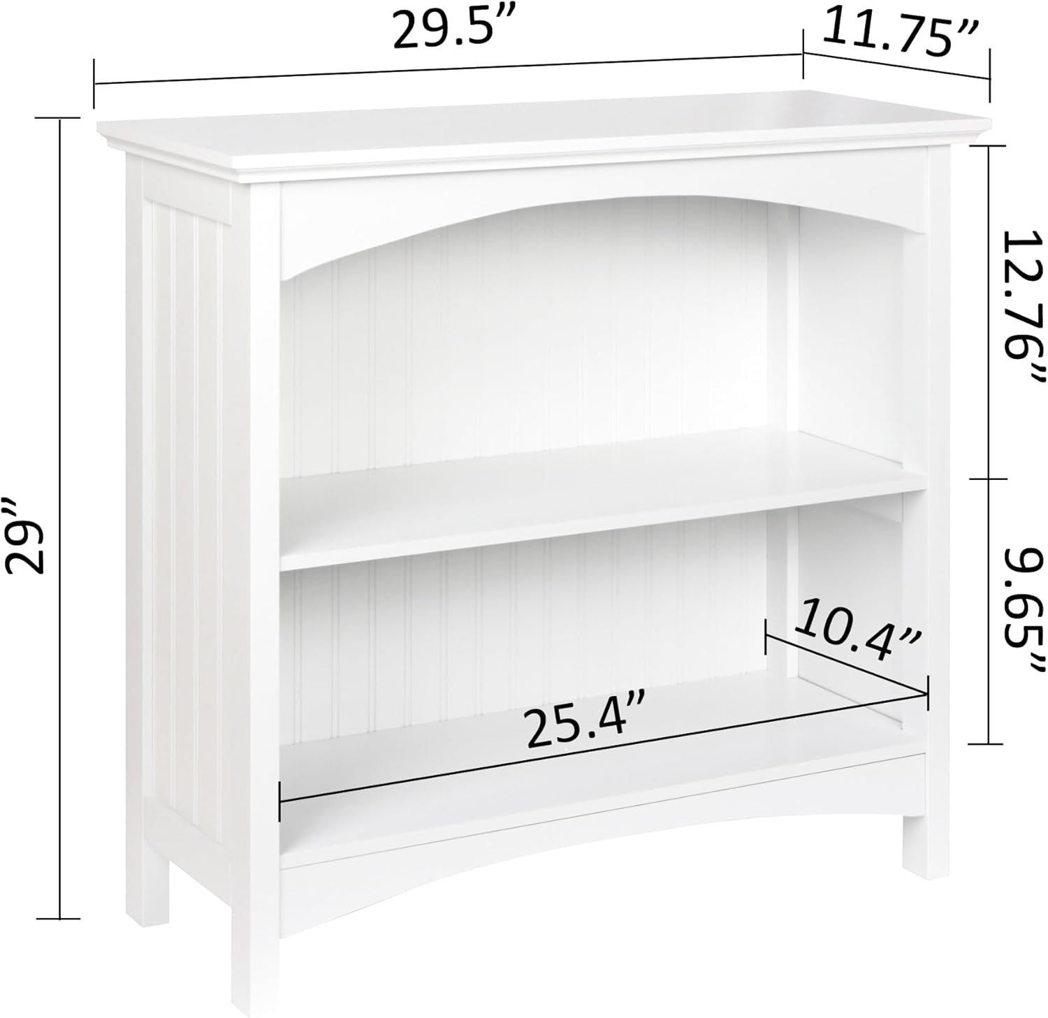 eHemco Estantería de 2 niveles con 2 soportes arqueados, 29 pulgadas, color negro