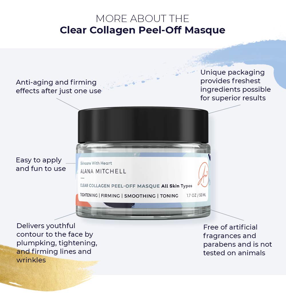 Alana Mitchell Máscara facial de colágeno antienvejecimiento, mascarilla facial para reducir arrugas y líneas finas, mascarillas hidratantes,