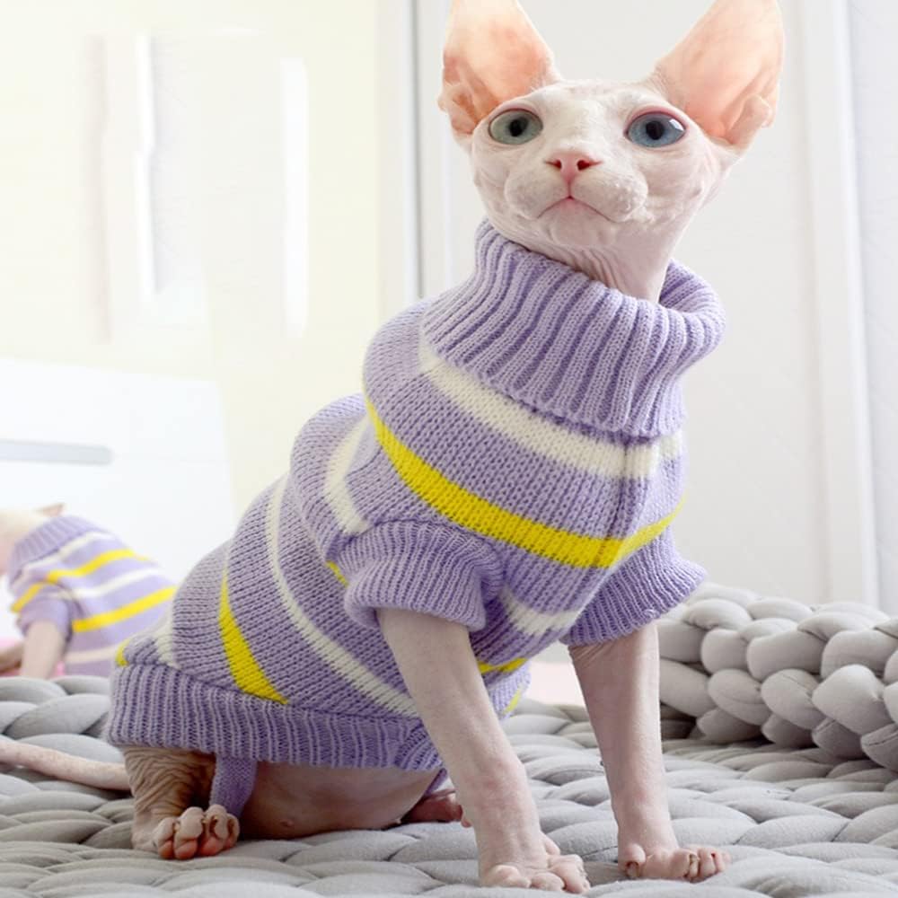 RayMinsino Ropa para gatos para mascotas, ropa para gatos sin pelo, ropa de gatito de cuatro patas de alta elasticidad Ropa para el hogar