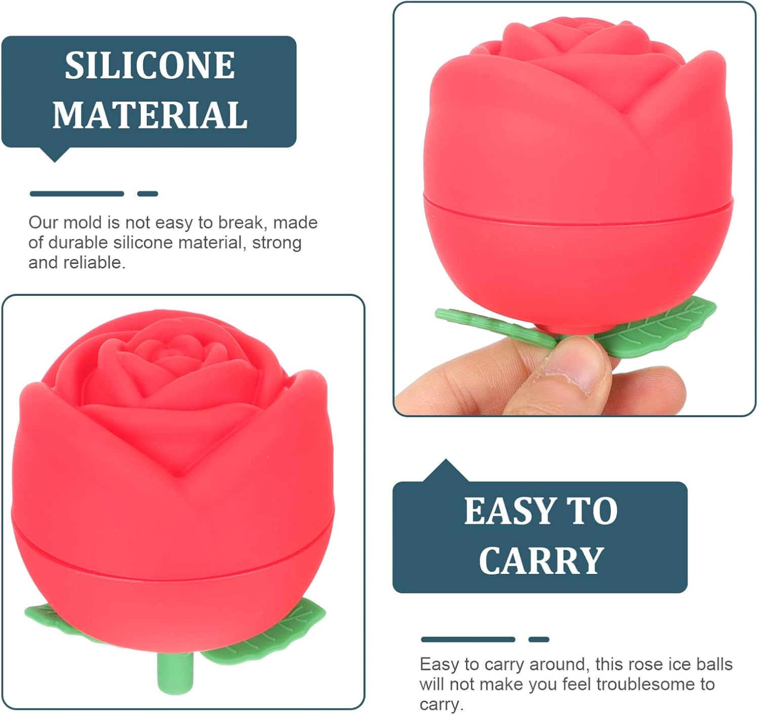 Zerodeko Moldes de hielo para Molde De Para Chocolate Rose Ice Cube Moldes Tuile Silicona Big Ice Cube Maker Gummy Mold Ice Cubes Ice Maker
