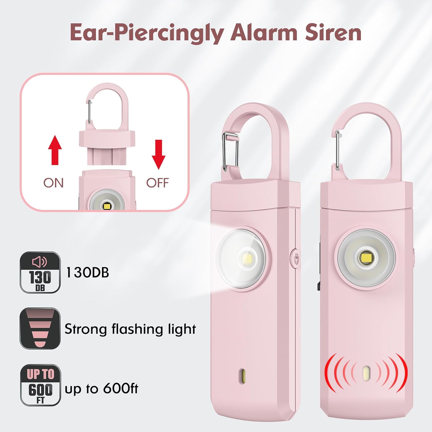 Alarma personal recargable para mujeres, regalos de cumpleaños de Navidad para mujeres, hijas, estudiantes universitarios, adolescentes, ancianos,