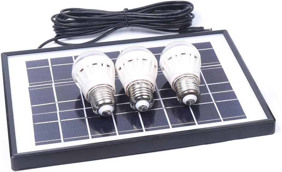 Ventilador de campamento de energía solar, iluminación de campamento, panel de energía solar, luz LED de carga USB + ventilador de sistema de CC