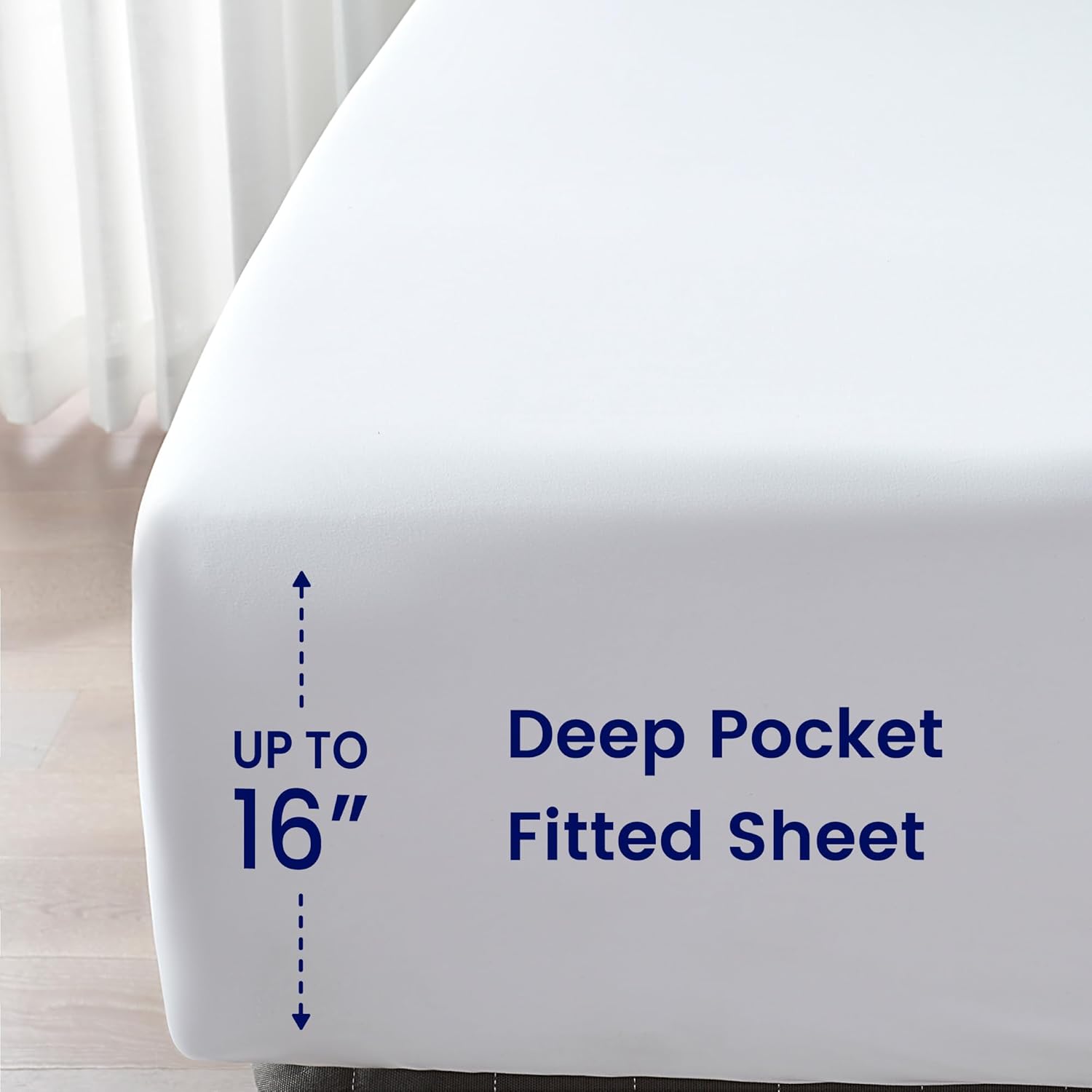 Juego de ropa de cama tamaño King con edredón y sábanas, 7 piezas para todas las estaciones, estilo pintuck duradero, diseño blanco puro para