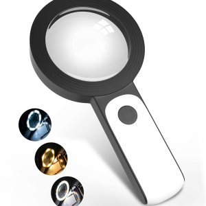 Lupa con 18 luces LED, lupa iluminada grande de mano 30X, lupa de lectura con para lectura de personas mayores, monedas, sellos, mapa, inspección, Lupa con 18 luces LED, lupa iluminada grande de mano 30X, lupa de lectura con para lectura de personas mayores, monedas, sellos, mapa, inspección,