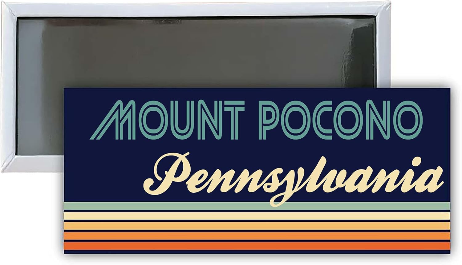 Mount Pocono Pennsylvania Souvenir – Imán rectangular para nevera (4.75 x 2 pulgadas), diseño retro