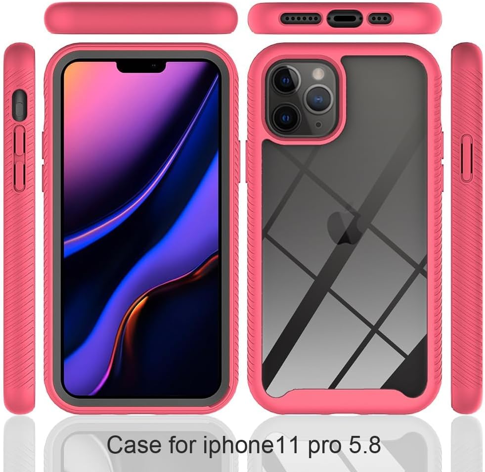 Asuwish Funda de teléfono para iPhone 11 Pro 5.8 con protector de pantalla de vidrio templado y soporte delgado, funda protectora híbrida resistente