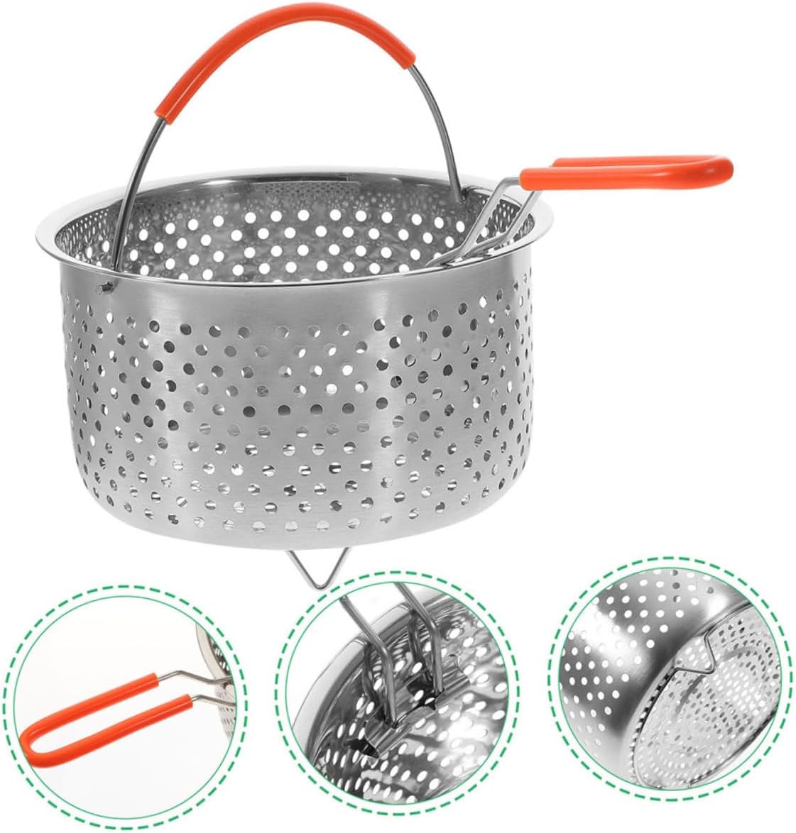 Cesta de fritura de acero inoxidable colador de alimentos fritos colador de fideos con asa cesta de espagueti cesta de metal freír contenedores de