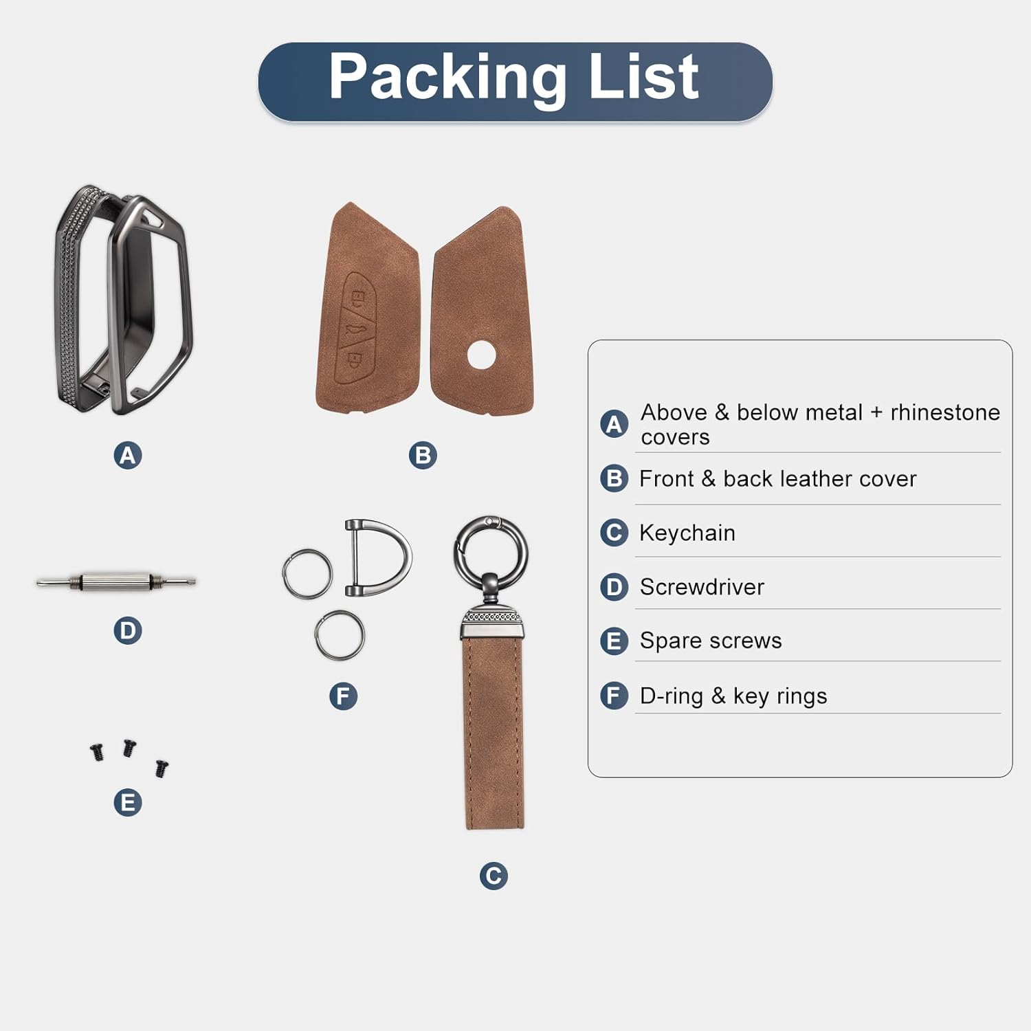 YO&YOYE Compatible con funda para llavero VW Volkswagen con llavero protector de llave de cuero