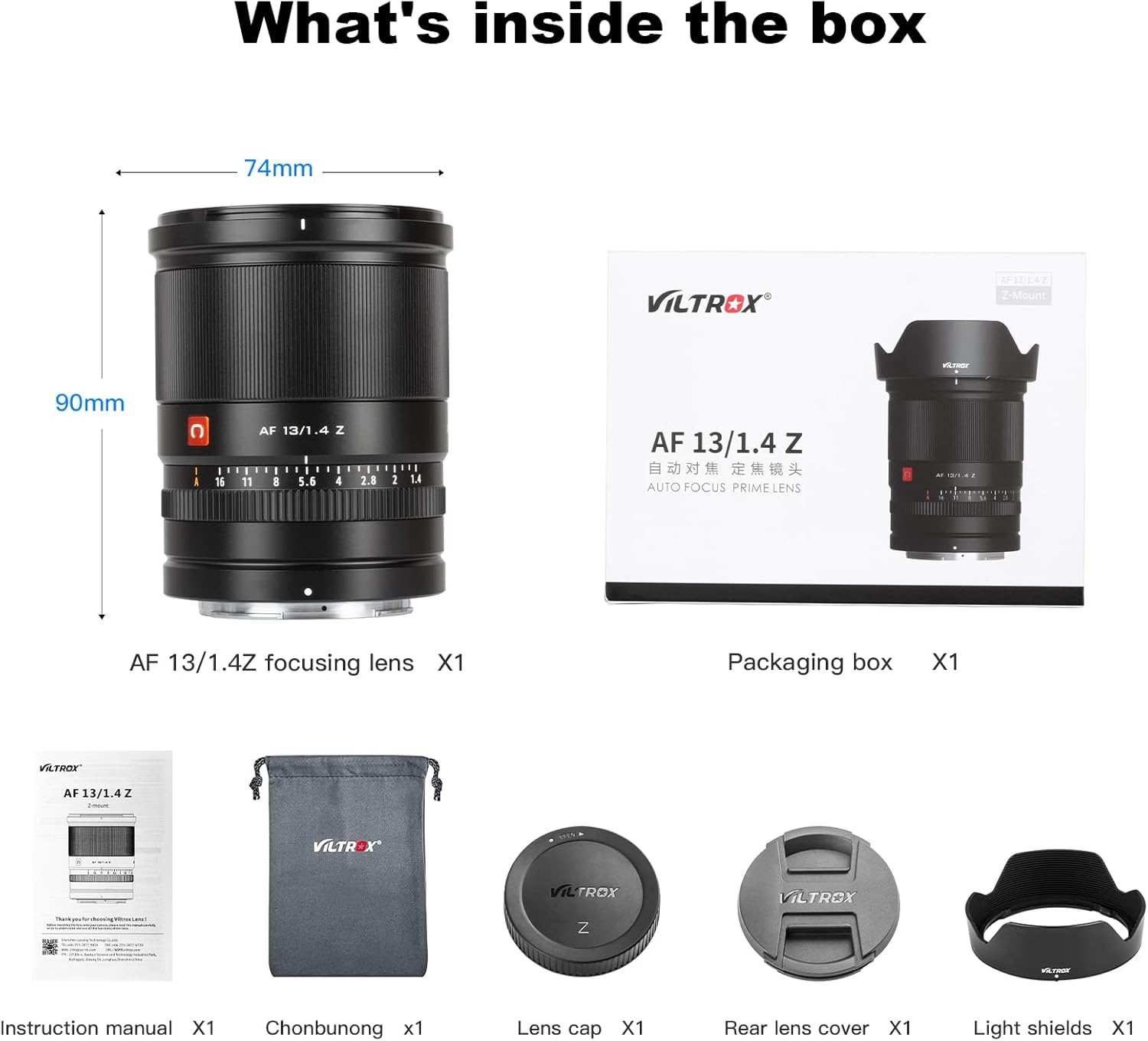 VILTROX Lente de montaje de 0.512 in f1.4 F1.4 Z, lente de gran angular Aps-C Prime para cámara Nikon Z Z5Z50Z6Z6IIZ7IIZFCZ30Z9 (lente de montaje Z