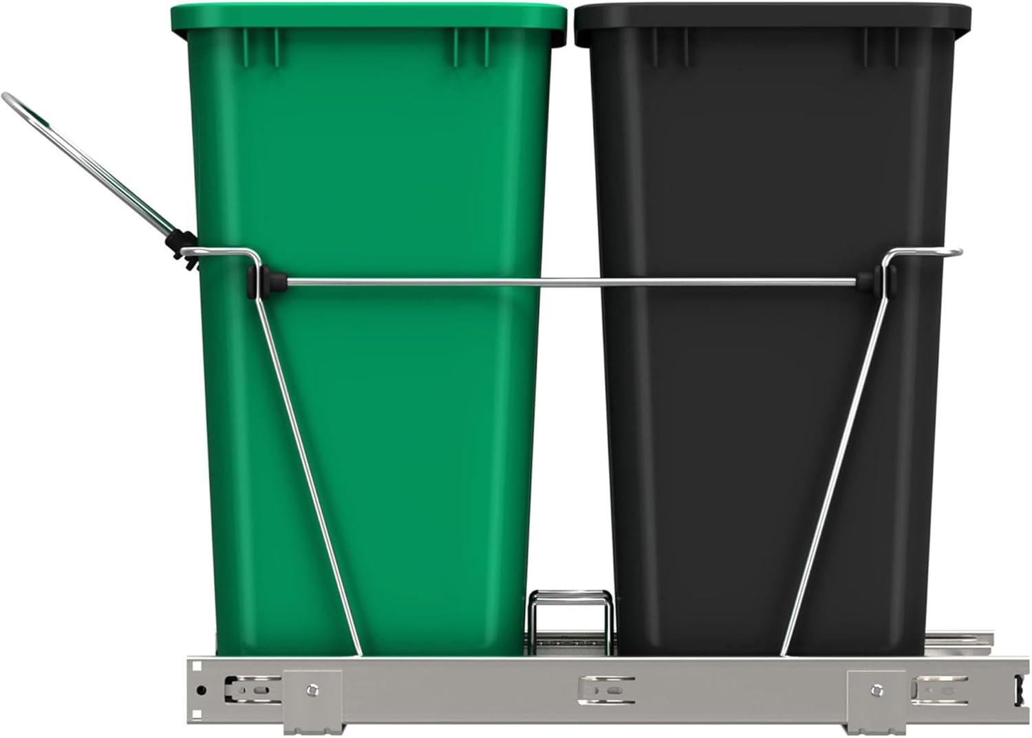 Rev-A-Shelf RV-15KD-1918C-S – Bote de basura extraíble para debajo de los gabinetes de cocina, 27 cuartos de galón, 12 galones, con tobogán de