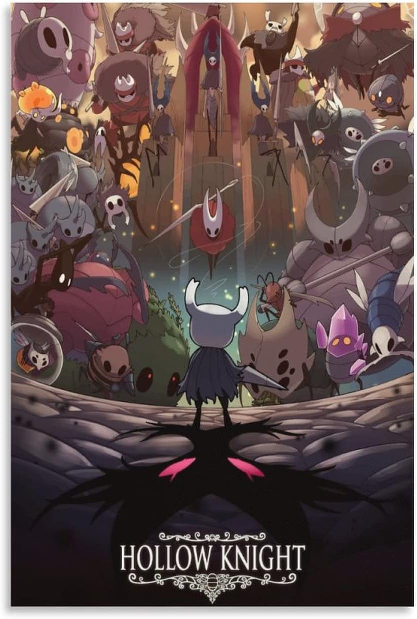 SNKB Hollow Knight – Póster artístico en lienzo y arte para pared, diseño moderno de dormitorio familiar, póster de 20 x 30 pulgadas (19.7 x 29.5 in)