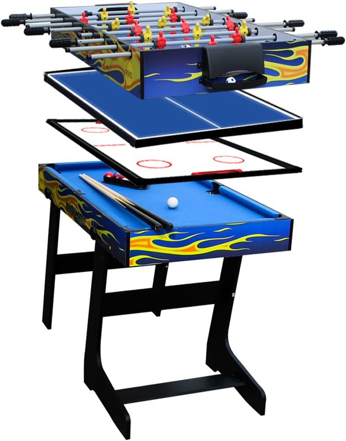 IFOYO Mesa de juego combinada multifuncional 4 en 1 de 48 pulgadas  4 pies, mesa de hockey, mesa de futbolín de fútbol, mesa de billar, mesa de