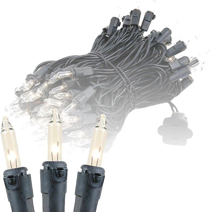 Novelty Lights set de 100 luces navideñas transparentes de 34 pies de largo.