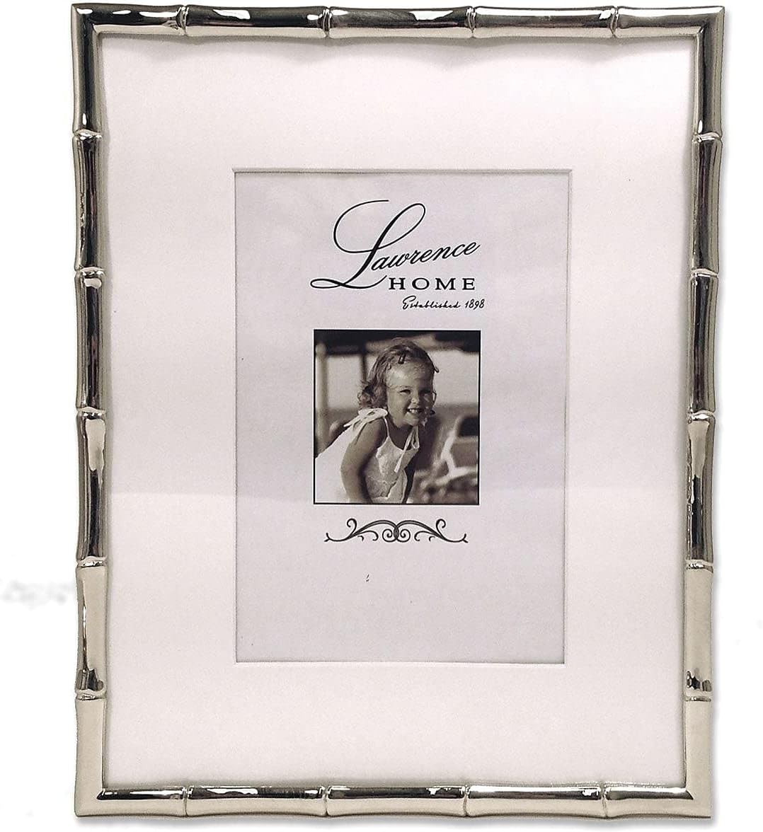 Lawrence Frames Marco de metal Bamboo Design, 8×10, mate 5×7, plateado