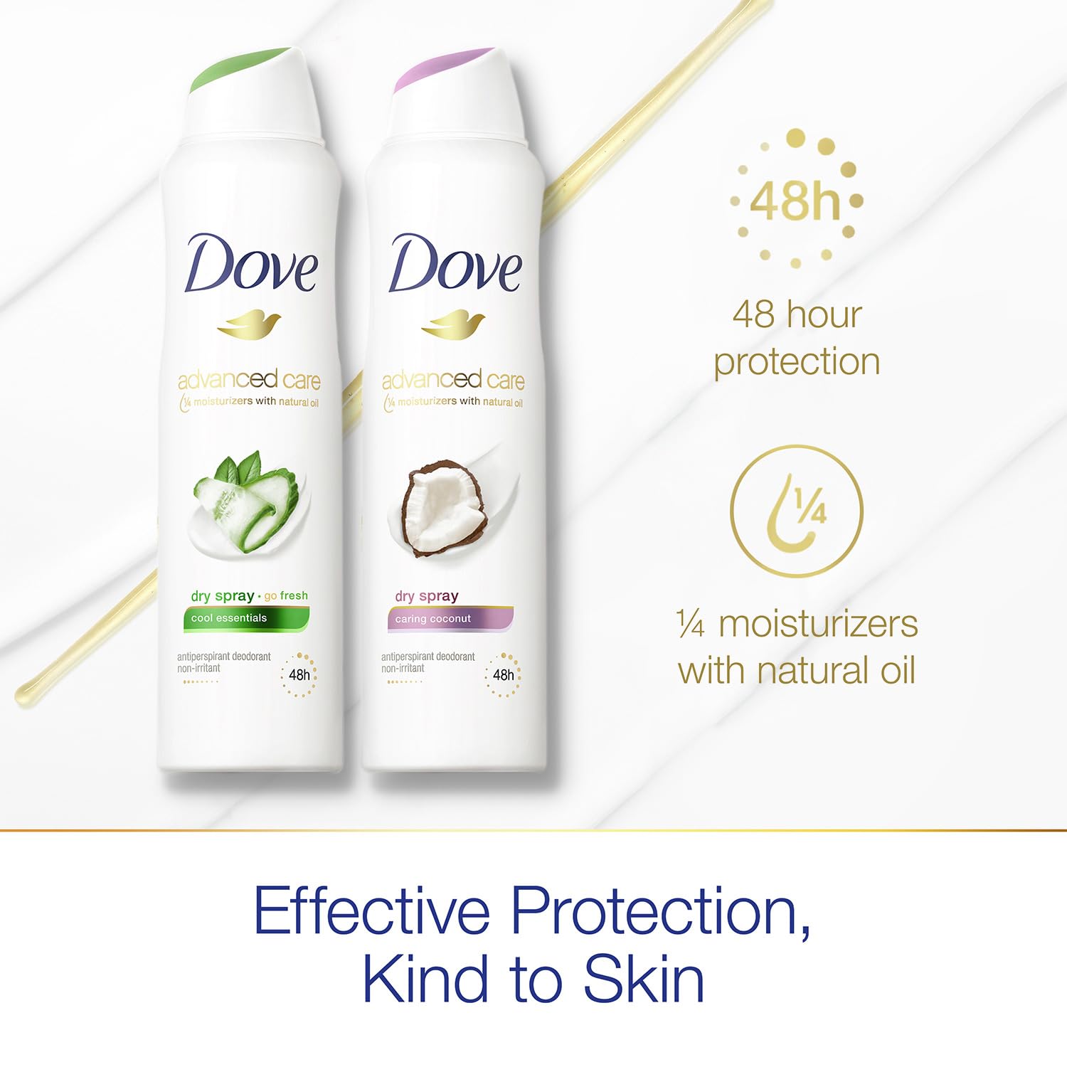 Dove Dove – Juego de desodorantes  Desodorante de cuidado avanzado para mujeres, desodorante antitranspirante en aerosol, protección de 48 horas con