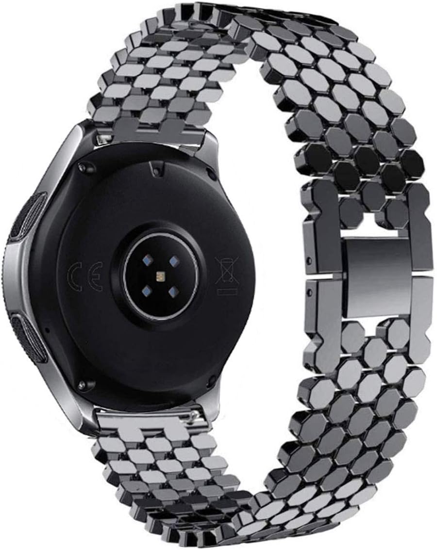 Correas compatibles con Samsung Galaxy Watch de 1.81 pulgadas  Galaxy 3 de 1.77 pulgadas  Gear S3, correa de repuesto de malla metálica de acero