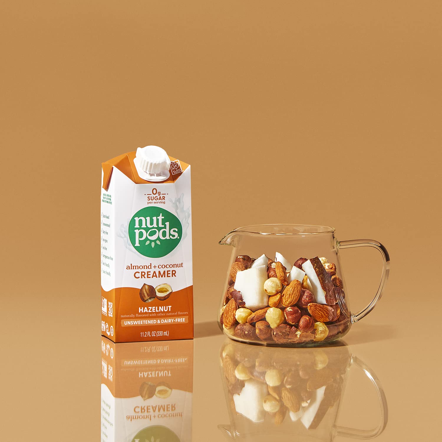 nutpods Crema de avellanas – Crema sin azúcar sin lácteos hecha de almendras y cocos – Crema keto, Whole30, sin gluten, sin OMG, vegana, sin azúcar,
