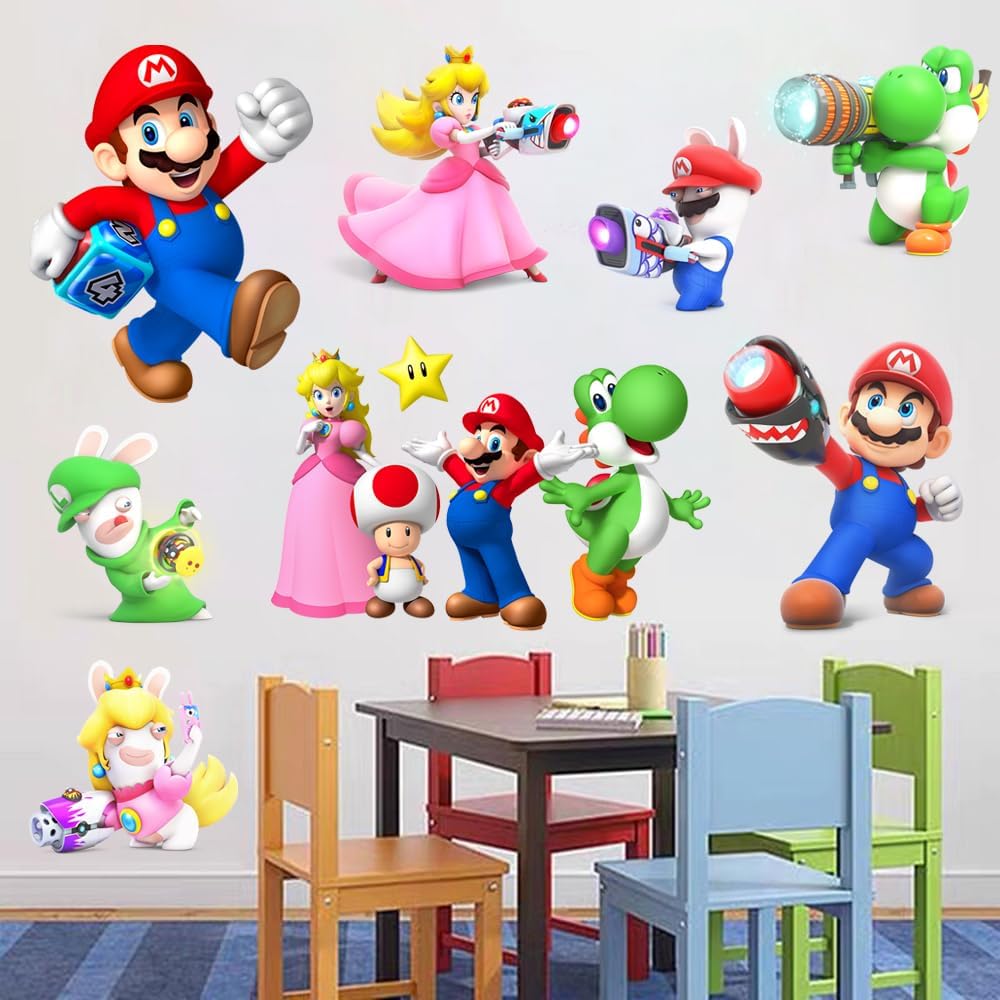 SKTFFR Mario Brothers – Calcomanías de pared para niños, decoración de pared de PVC, decoración de pared para habitación de niños, sala de estar