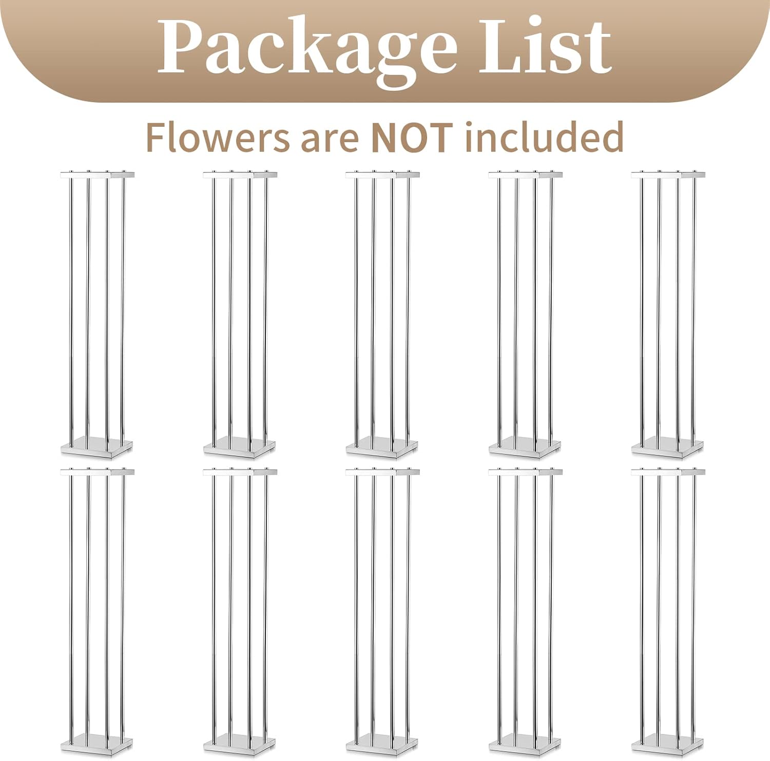 Sziqiqi Soporte de flores de metal plateado para mesa de boda, soporte de jarrón de piso de 3.3 pies para conductores de carretera, centro de mesa