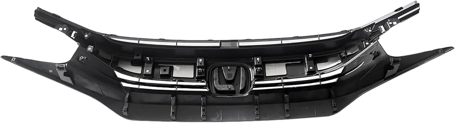 Tyrigion Parachoques delantero parrilla superior negro Wcromo para 2016 2017 2018 2019 Honda Civic HO1212117