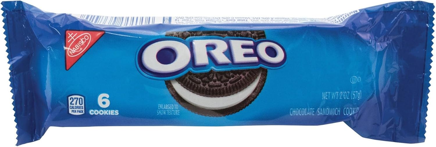 Nabisco 40600 Galletas Oreo, rellenas con crema de vainilla, bolsas de 1.8 onzas, 12BX