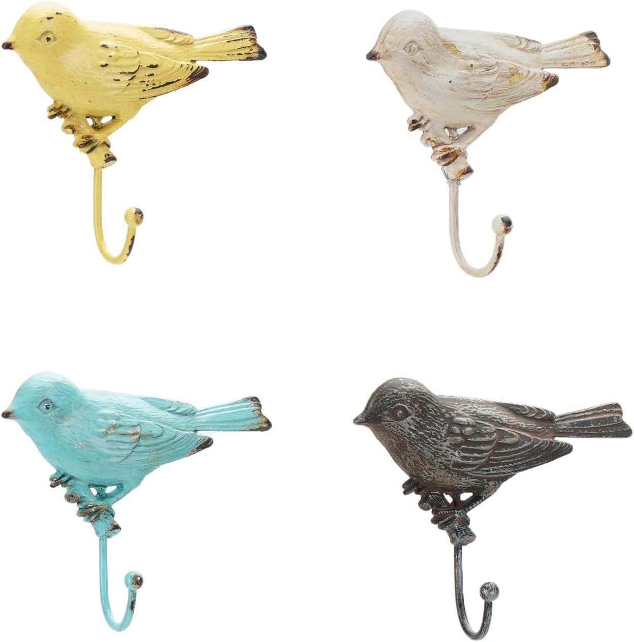 SOFFEE DESIGN Juego de 4 ganchos de metal vintage para abrigos de pared, ganchos resistentes para colgar en la pared, ganchos para colgar en la