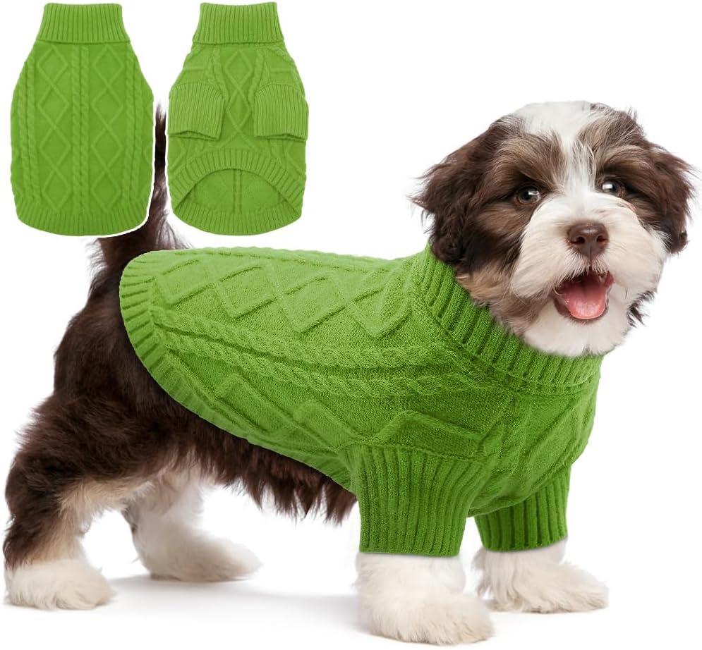 EMUST Suéter para perros, lindo suéter para perro mediano, suéter de Navidad para gatitos, suéter de cuello alto para perros pequeños y medianos,