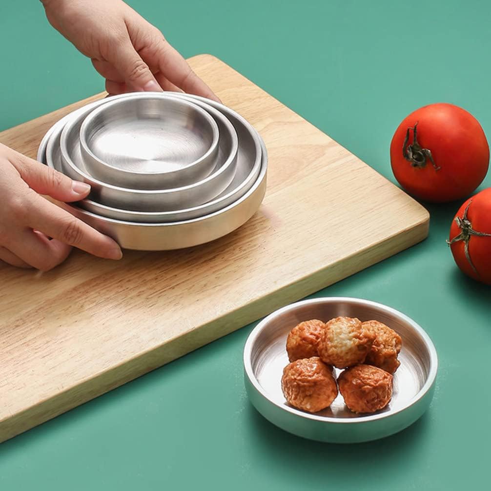 Hemoton 2pcs acero inoxidable coreano kimchi plato sopa cereales cuencos acero inoxidable doble pared aislado al vacío tazón coreano plato de