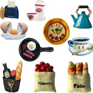Juego de imanes para nevera, 10 unidades, serie decorativa de alimentos en 3D, divertido y lindo Juego de imanes para nevera, 10 unidades, serie decorativa de alimentos en 3D, divertido y lindo