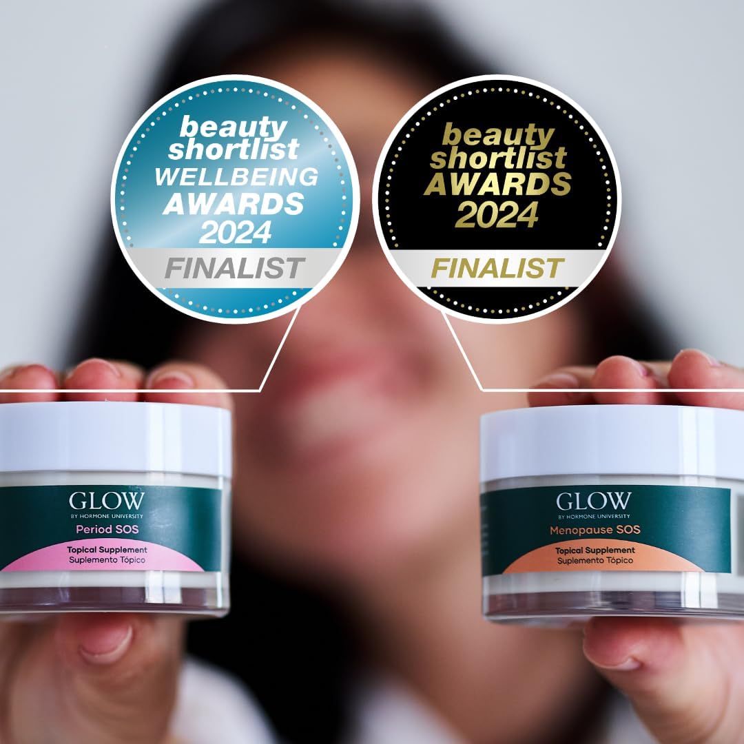 Glow Botanica Period SOS – Suministro de 1 mes – Crema de ñame silvestre para aliviar los síntomas del síntoma del síndrome premenstrual –