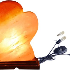 AMOYSTONE Lámpara de sal natural del Himalaya con forma de corazón grande de 6-7 pulgadas, luz nocturna tallada a mano con interruptor UL AMOYSTONE Lámpara de sal natural del Himalaya con forma de corazón grande de 6-7 pulgadas, luz nocturna tallada a mano con interruptor UL