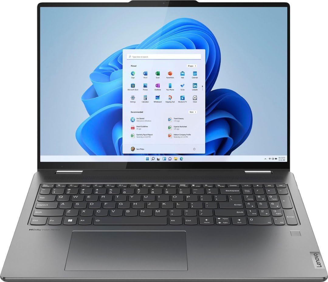 Lenovo Yoga 7 2023 2 en 1 Laptop 2 en 1 de 16 pulgadas, pantalla táctil WUXGA IPS 10-Core 13th Intel i7-1355U 16GB RAM 1TB SSD Iris Xe Graphics