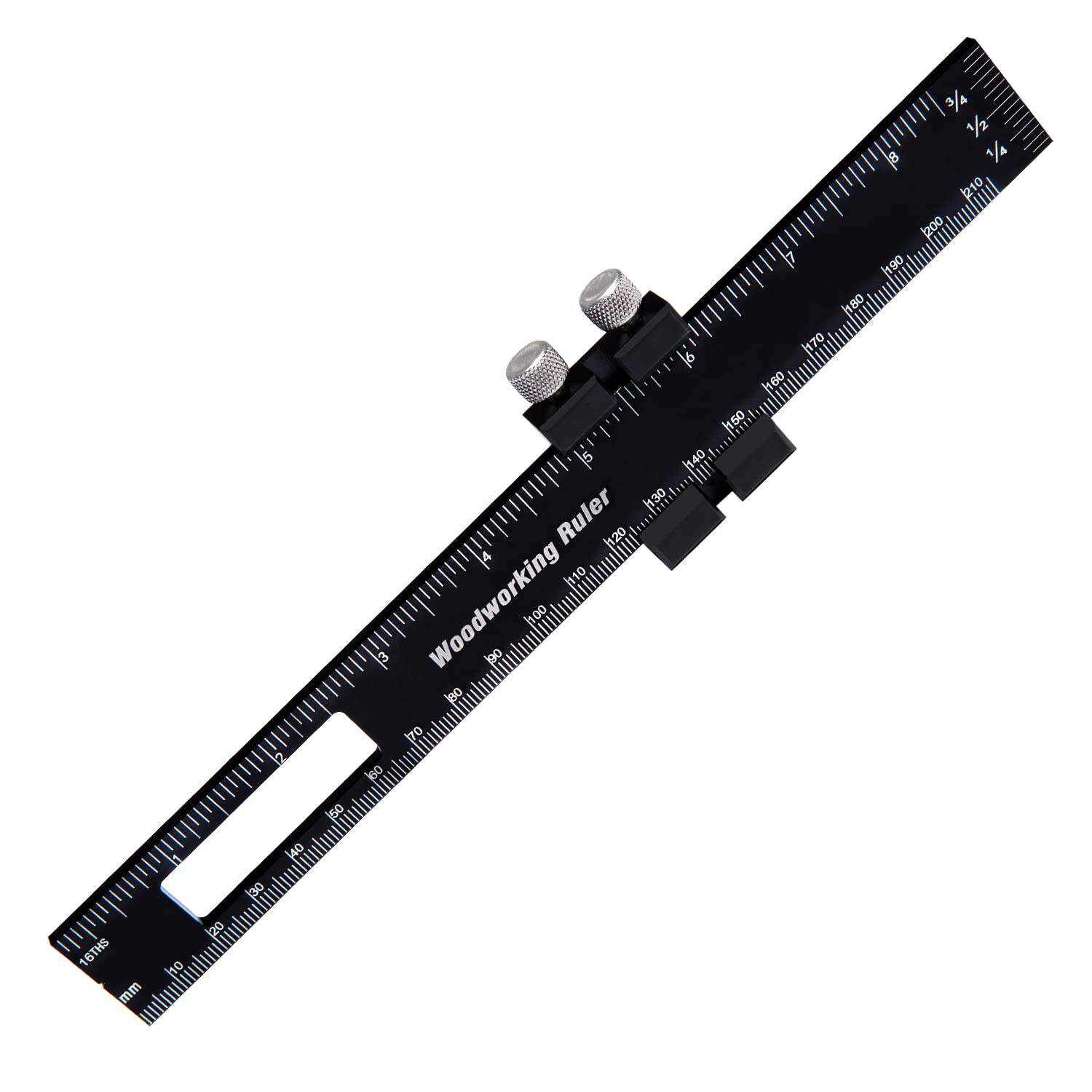 Regla de bolsillo de 8 pulgadas, regla de metal negro de precisión flexible, regla profesional para carpintería, herramienta de dibujo de borde