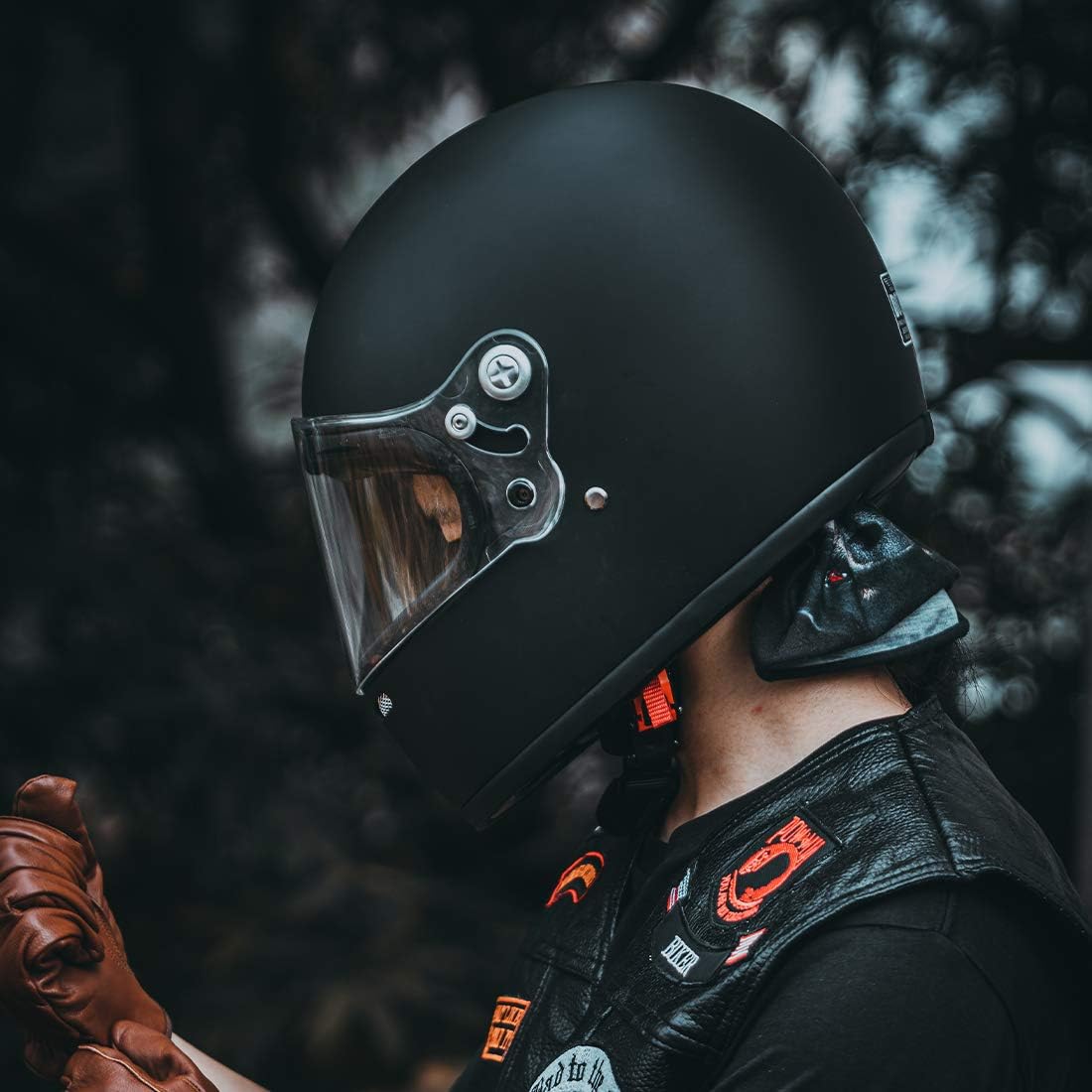 VCOROS A600 – Casco de motocicleta retro unisex para adultos con carcasa gráfica de fibra de vidrio DOT Touring Bobber