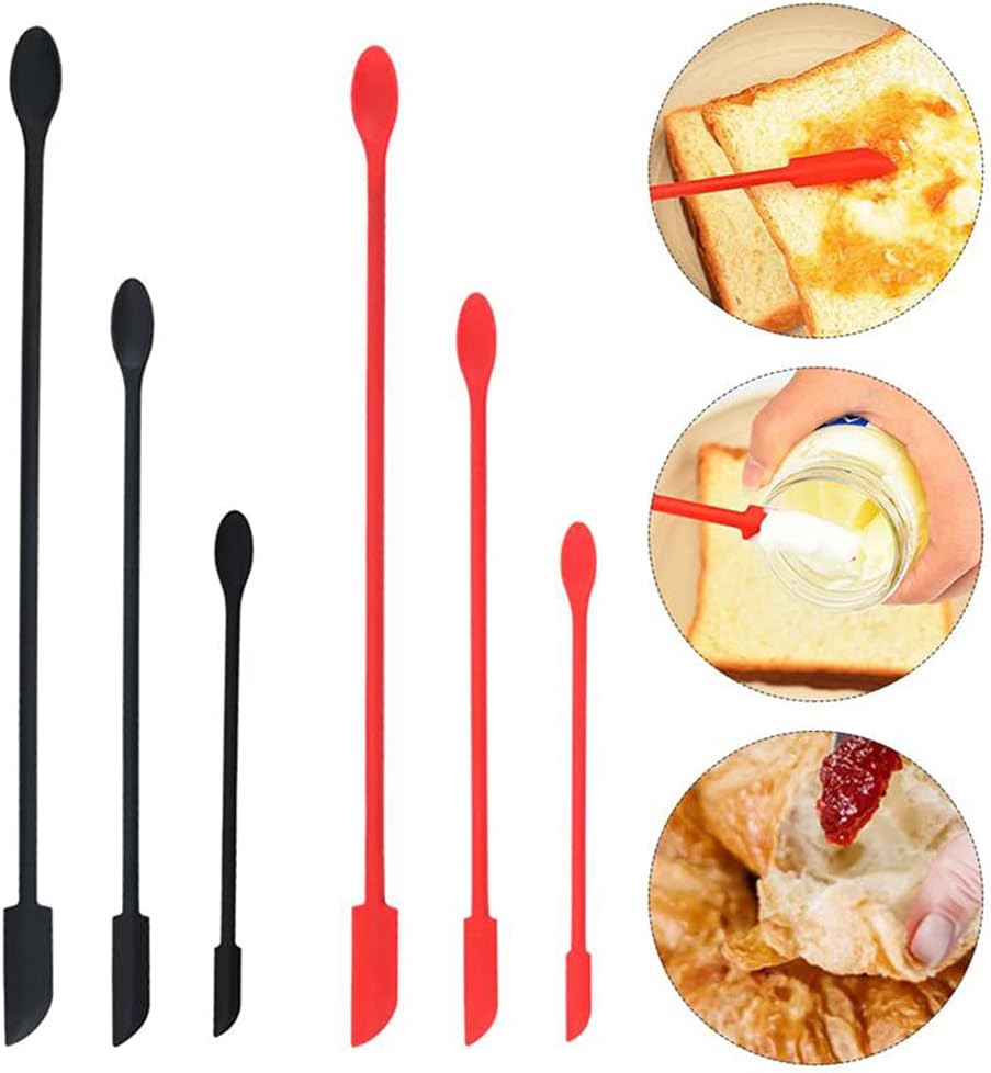 6pcs Mini Espátulas de Silicona Suave Raspadores de Alimentos Herramientas de Pastel de Maquillaje Espátula Accesorios de Cocina Cosméticos