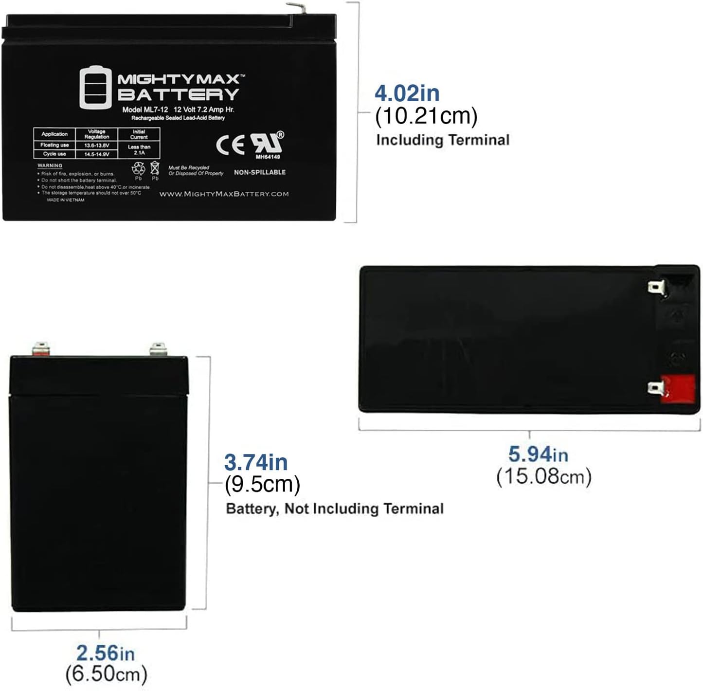 Mighty Max Battery Batería de 12 V y 7 Ah que reemplaza al alimentador automático Boss Buck de 600 libras, paquete de 2
