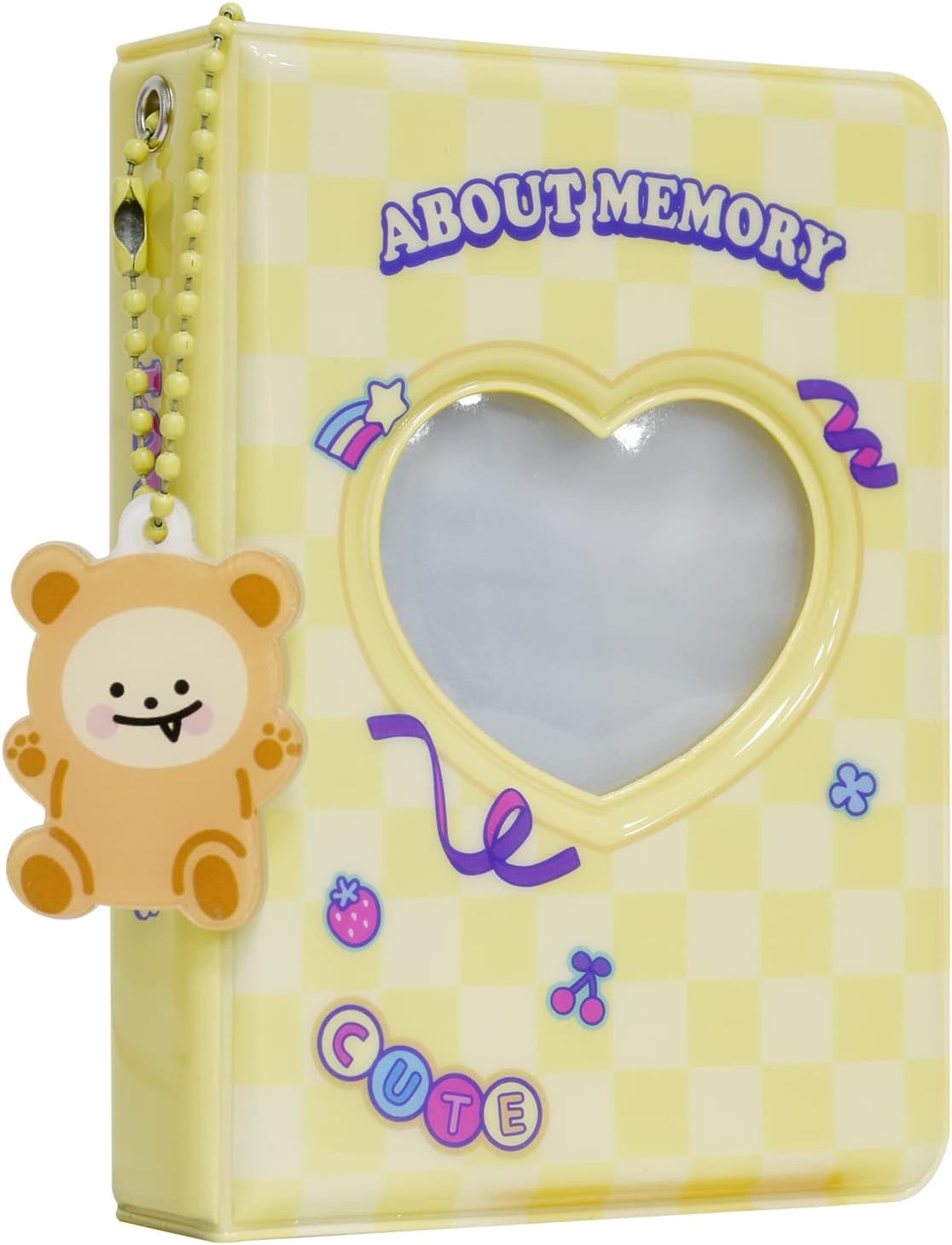 Carpeta para tarjetas fotográficas de 3 pulgadas, con diseño de corazón hueco, álbum de fotos, soporte para tarjetas Kpop con colgante, 40 bolsillos