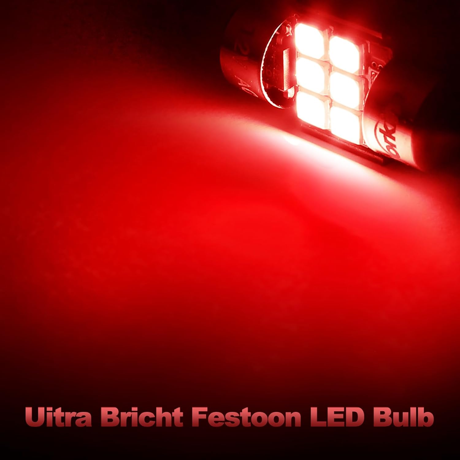 Yorkim Bombilla LED roja De3175 de 1.102 in y 1.142 in para luces interiores de coche, luces de cúpula de mapa, puerta de cortesía, luces de placa
