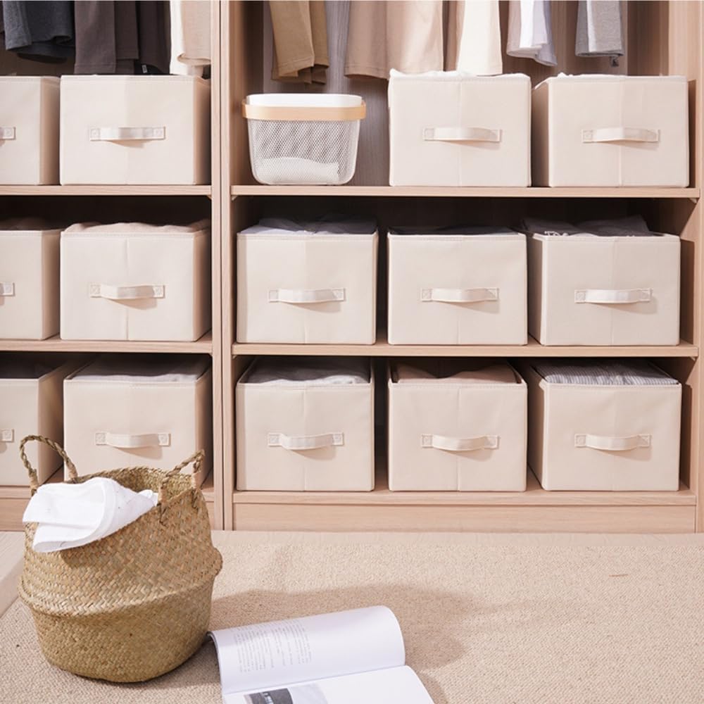 ChicnChill Caja de almacenamiento plegable para armario con divisores ajustables, paquete de 3, organizador de almacenamiento de cajones fabricado