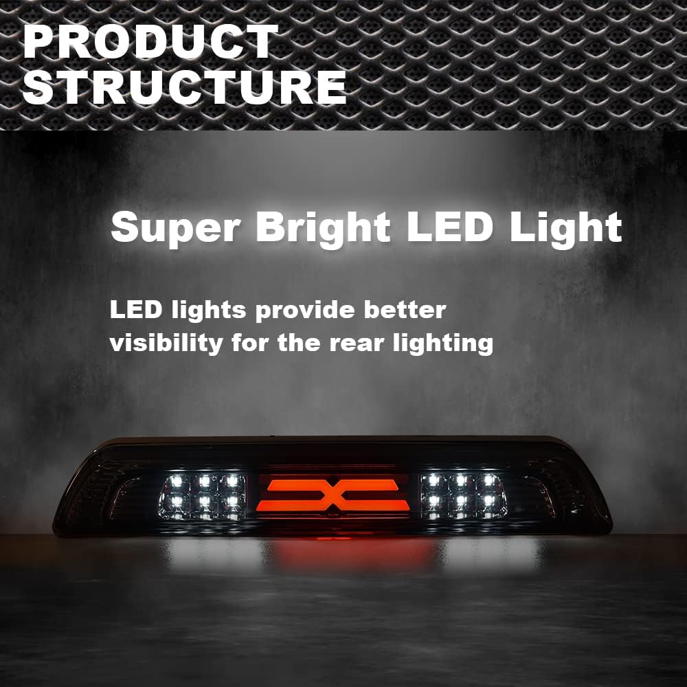 Luces de freno tipo X compatibles con Toyota Tundra 2007 2008 2009 2010 2011 2012 2013 2014 2015 2016 2017 2018 Toyota Tundra trasera 3 tercera