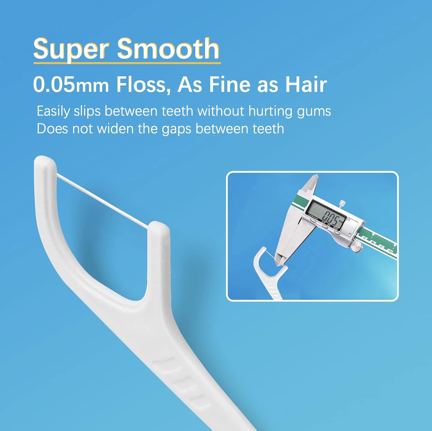 Hilo dental para adultos palillos de dientes con cerdas, un extremo es palitos de hilo dental súper suaves, el otro extremo es cepillo de hilo