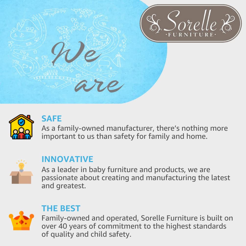Sorelle Furniture Rieles para niños pequeños y rieles para cama de tamaño completo, kit de conversión de riel de cama y cuna de madera Sorelle,