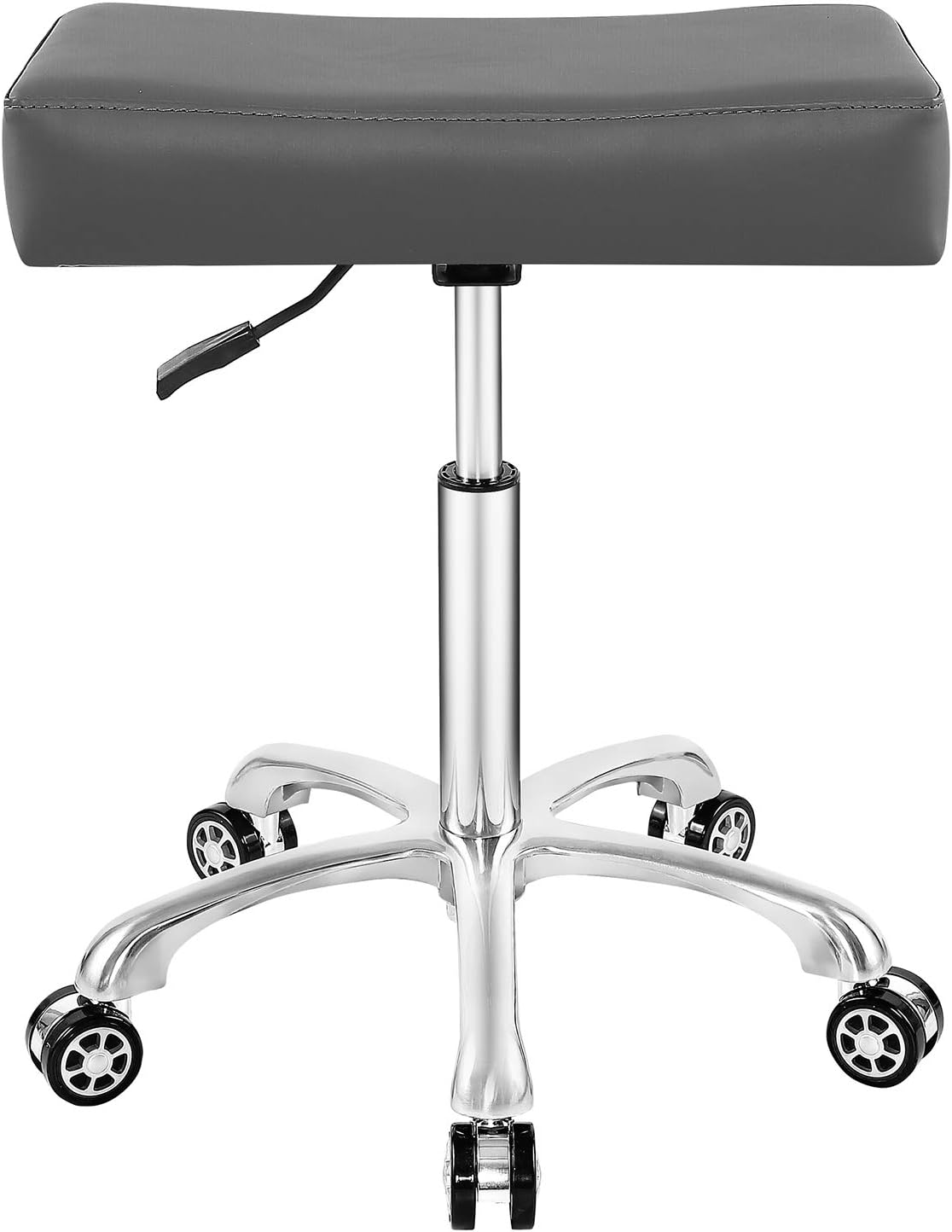 Antlu Taburete giratorio ajustable resistente para masaje, oficina, tatuaje, cocina, taburete de trabajo con ruedas (gris)