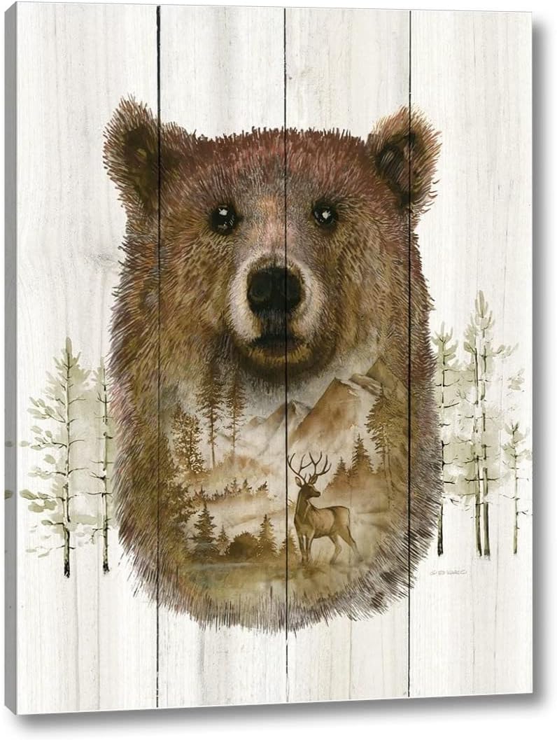 Bear Wilderness Portrait by Ed Wargo – 12″ x 16″ Canvas Art Print Gallery Wrapped – Ready to Hang