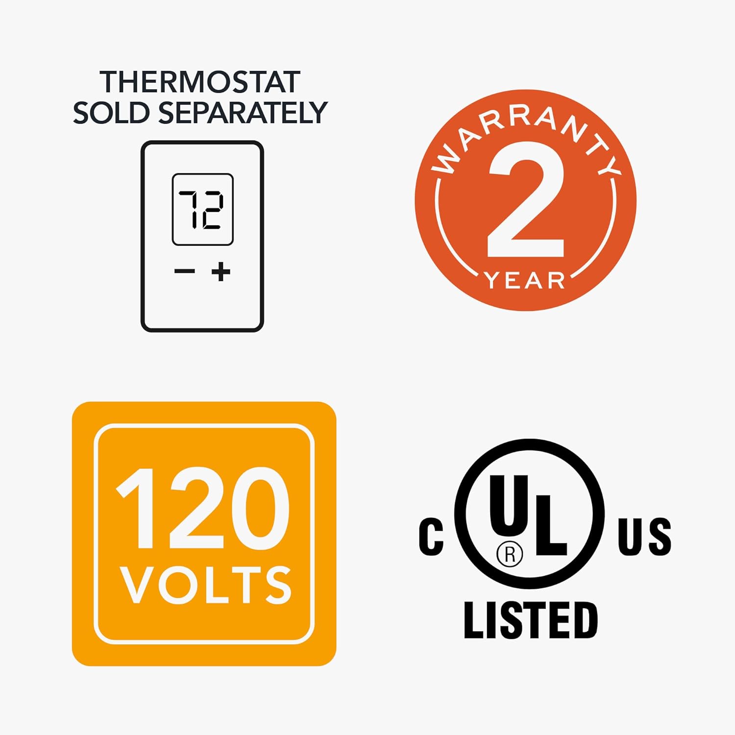 Cadet Com-Pak Calentador de pared eléctrico unidad completa sin termostato (Modelo CSC151W, Parte 67553), 5120 BTU, 120 voltios, 1500 vatios, blanco
