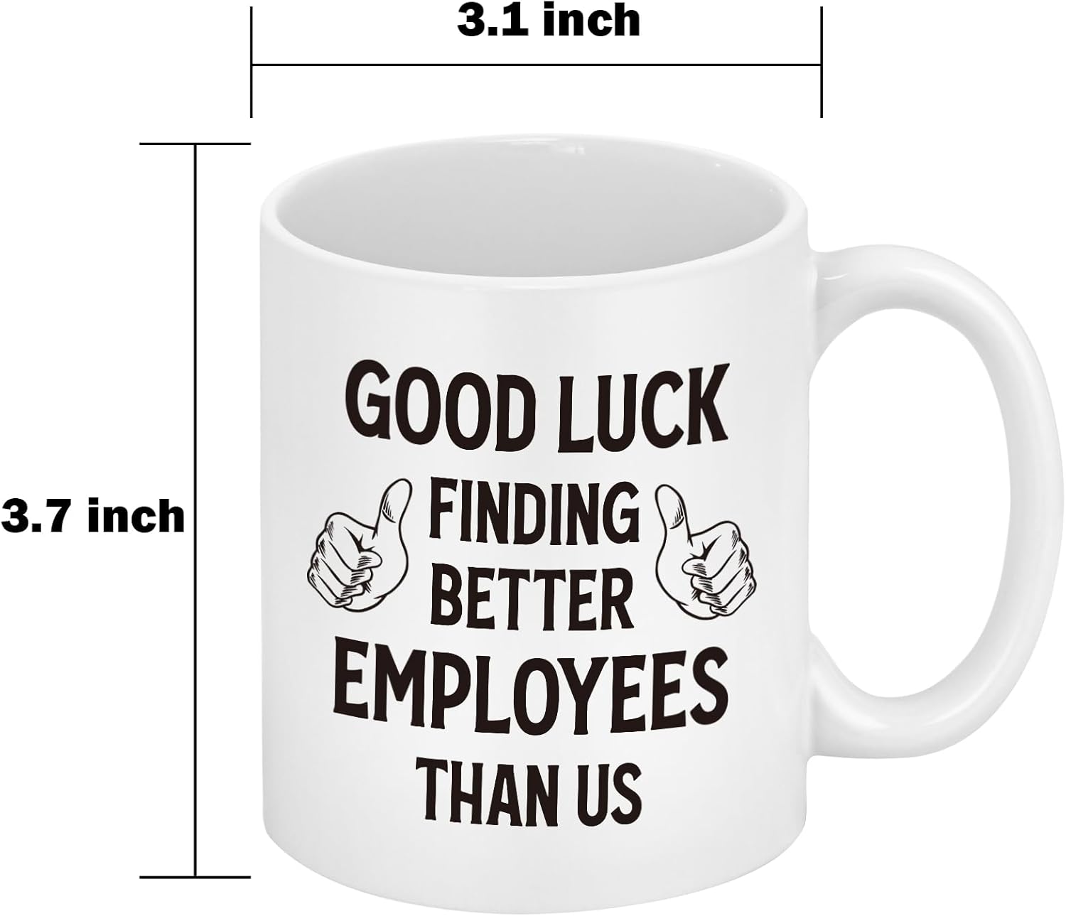 Maustic Taza de café divertida con texto en inglés Boss Going Away, Good Luck Finding Better Employees Than Us, regalo de jubilación para jefe,