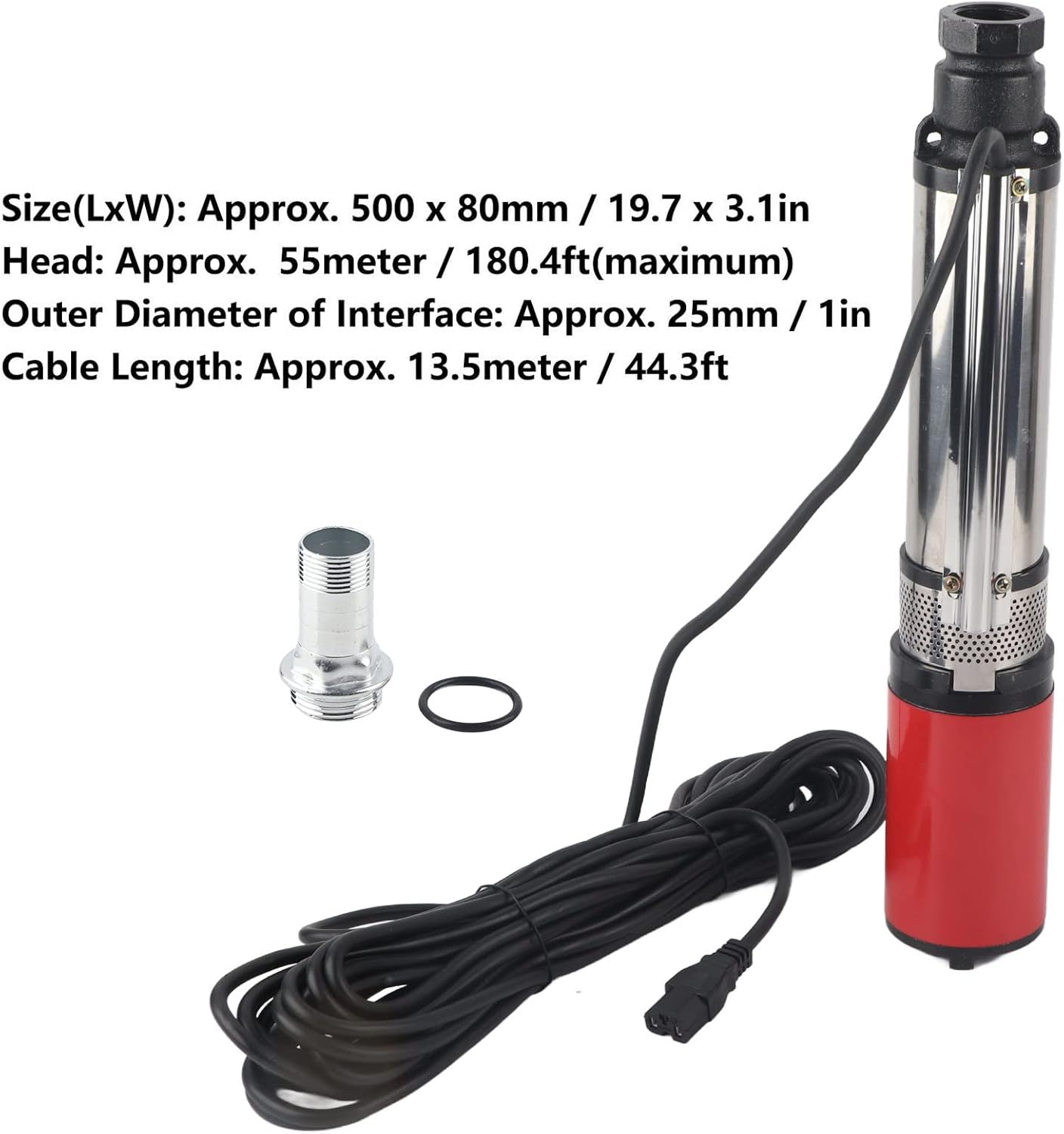 DC DeepWell Bomba, bomba de agua solar de gran flujo batería de elevación de alto motor de latón solar impulsor flotante S455 DC48V