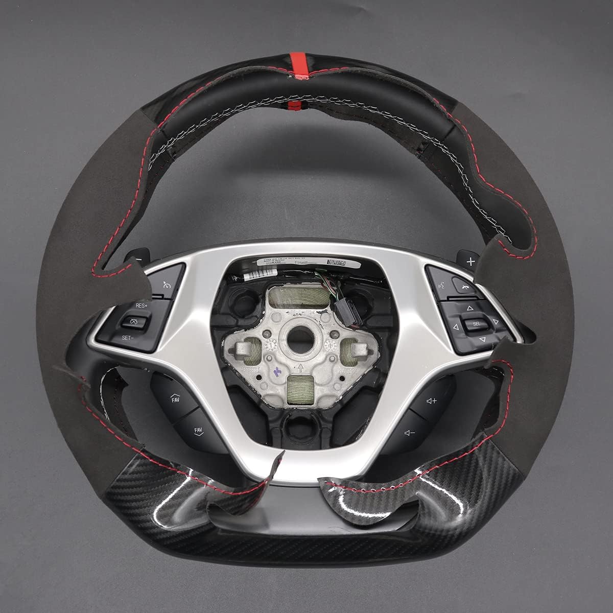 MEWANT Fundas para volante de automóvil para Chevrolet Corvette (C7) 2015-2019 Corvette Stingray Chevrolet Z06 cosido a mano
